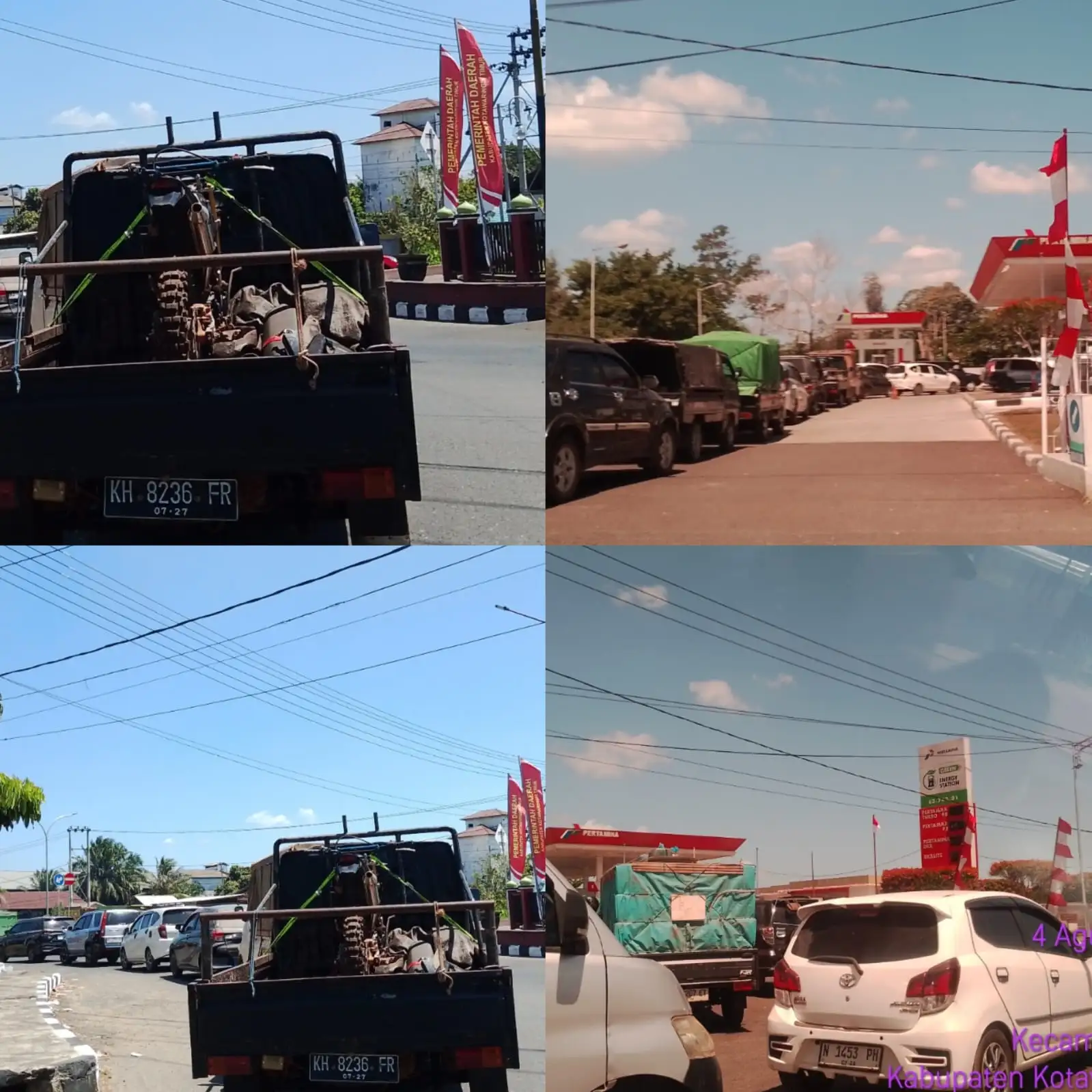 Antrian BBM Di Sejumlah SPBU Di Kota Sampit Mengular Hingga Kejalan Raya Bahayakan Pengguna Jalan Umum