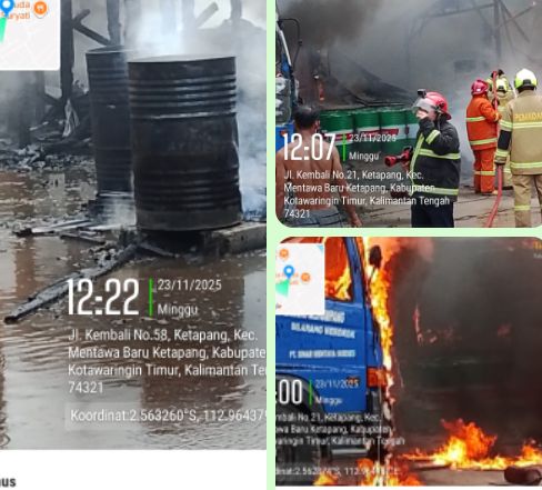 Terjadi Kebakaran Gudang Berisi Solar dan Oli 