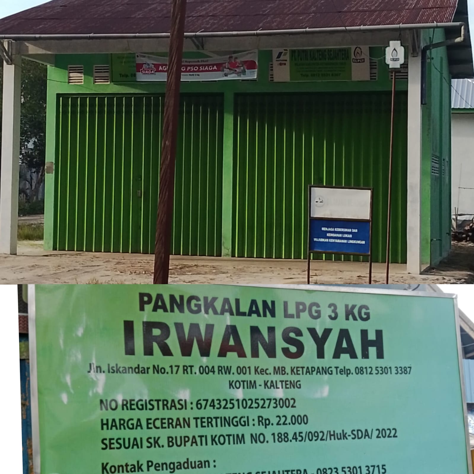 Direktur utama agen PT.putri kalteng   Tidak ada tindakan terkait pelanggaran   Pangkalan irwansyah 